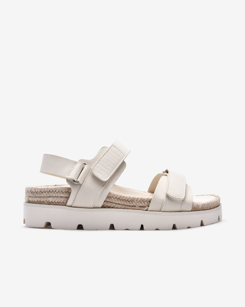 Giày Sandals Zucia Quai Dán Đế Phối Cói-STH92-Kem Color1First