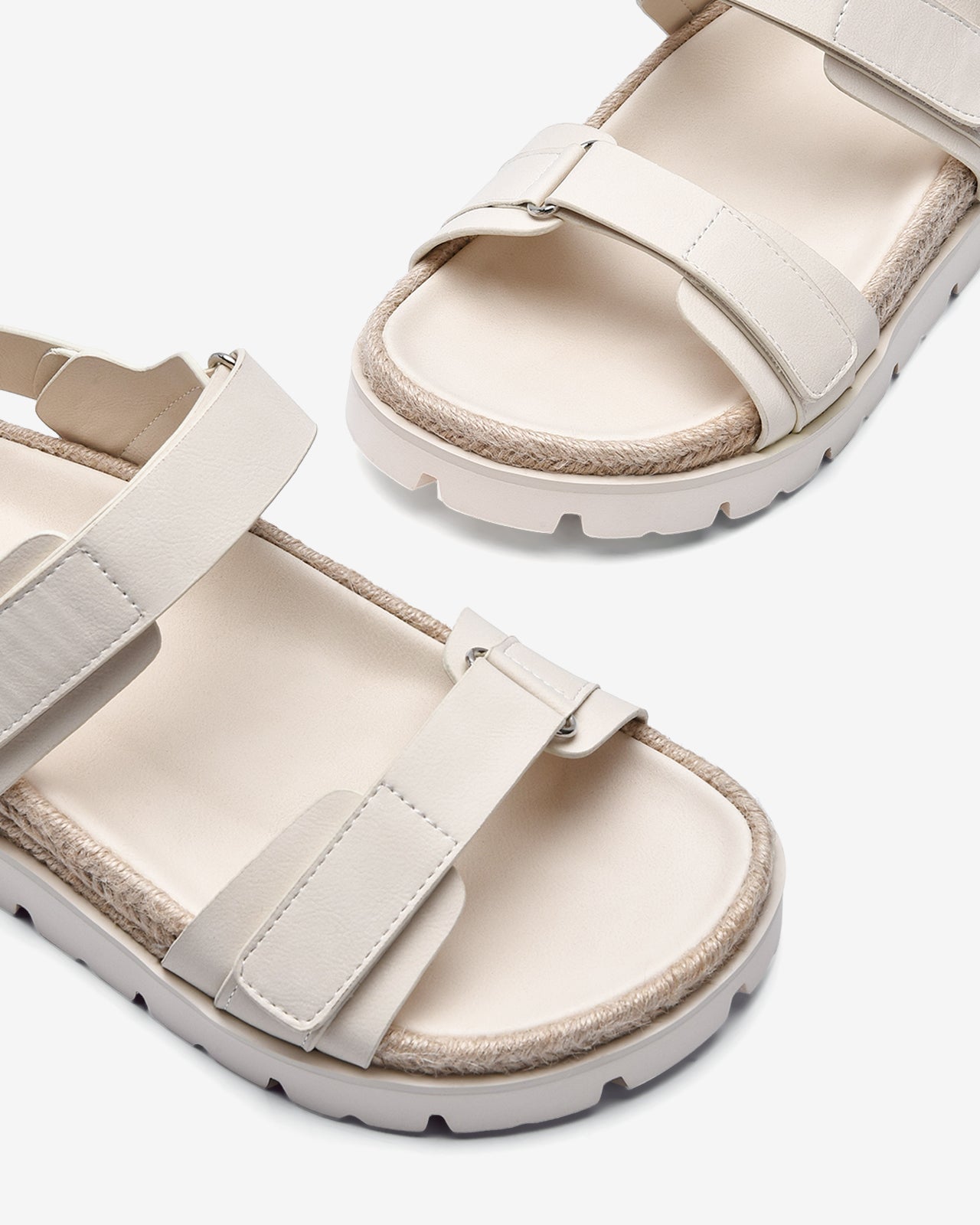 Giày Sandals Zucia Quai Dán Đế Phối Cói-STH92-Kem Color2