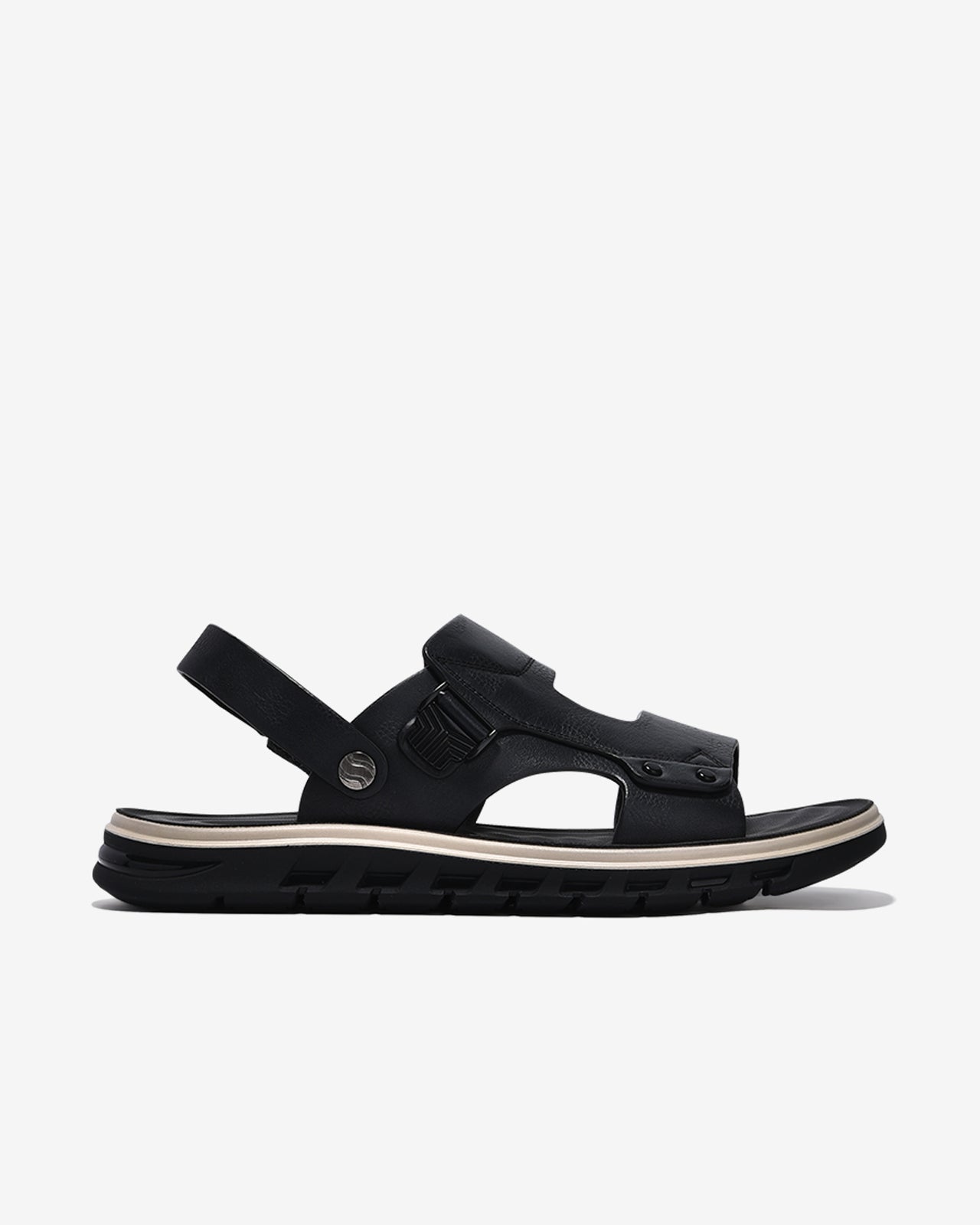 Giày Sandals Nam Zuciani Quai Da Dập Vân-SCF64-Đen Color1First