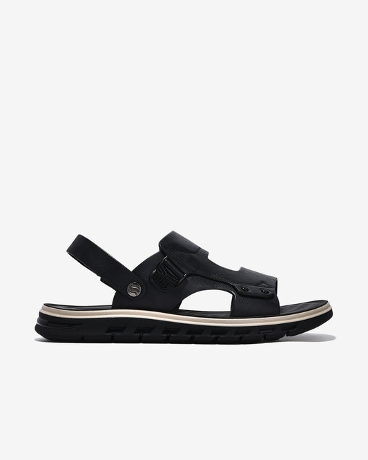 Giày Sandals Nam Zuciani Quai Da Dập Vân-SCF64-Đen Color1First