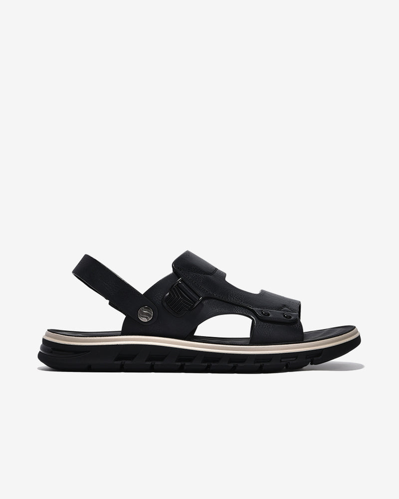 Giày Sandals Nam Zuciani Quai Da Dập Vân-SCF64-Đen Color2First