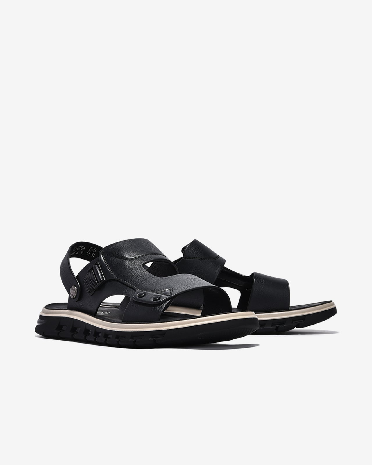 Giày Sandals Nam Zuciani Quai Da Dập Vân-SCF64-Đen Color1