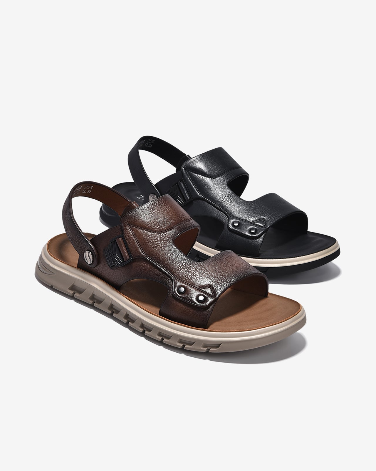 Giày Sandals Nam Zuciani Quai Da Dập Vân-SCF64-Đen Color2