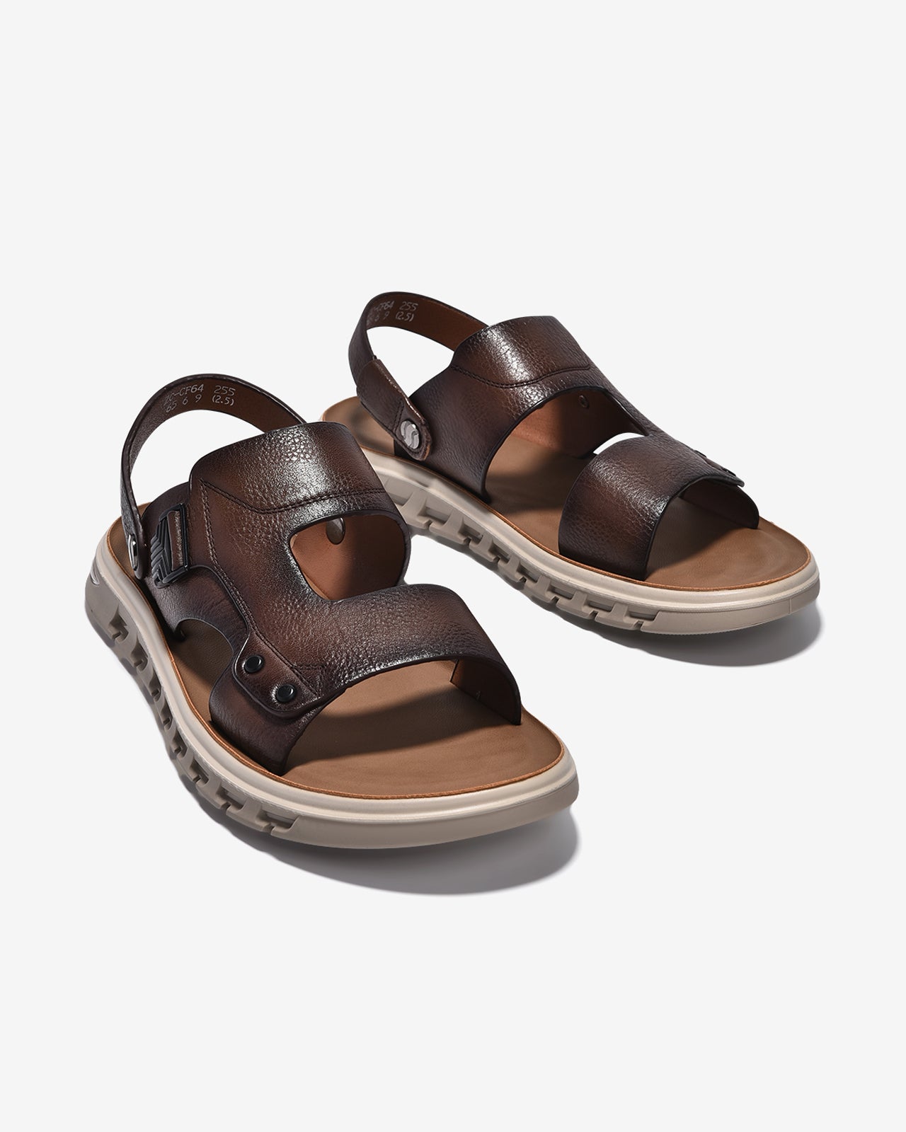 Giày Sandals Nam Zuciani Quai Da Dập Vân-SCF64-Nâu Color2