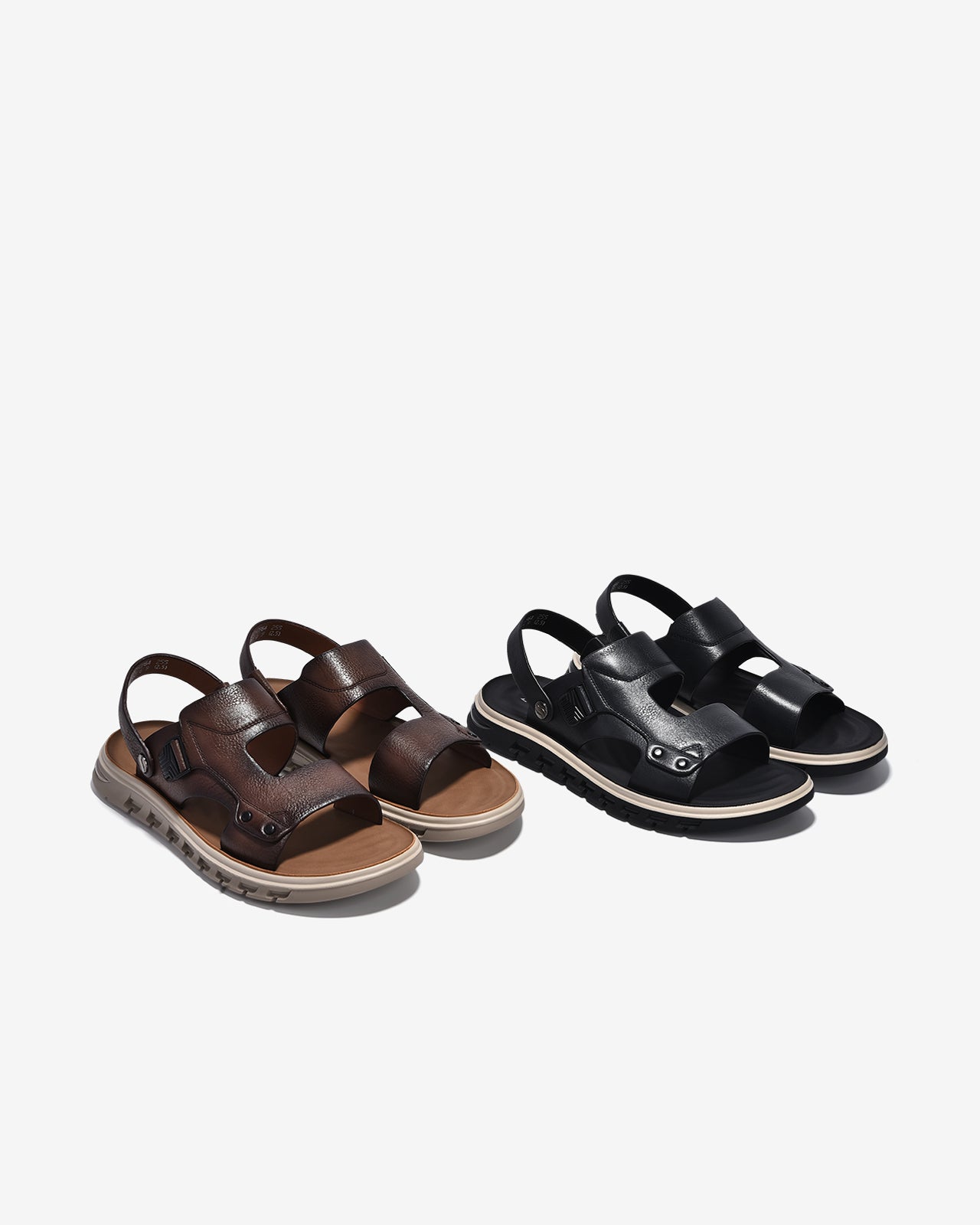 Giày Sandals Nam Zuciani Quai Da Dập Vân-SCF64-Nâu Color1