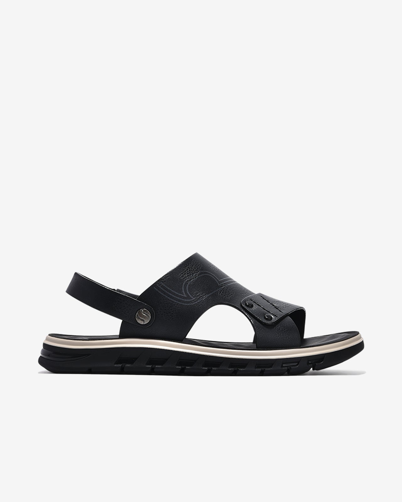 Giày Sandals Nam Zuciani Viền Đế Trắng-SCF66-Đen Color1First