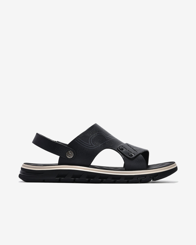 Giày Sandal Nam Zuciani Viền Đế Trắng-SCF66-Đen Color2First
