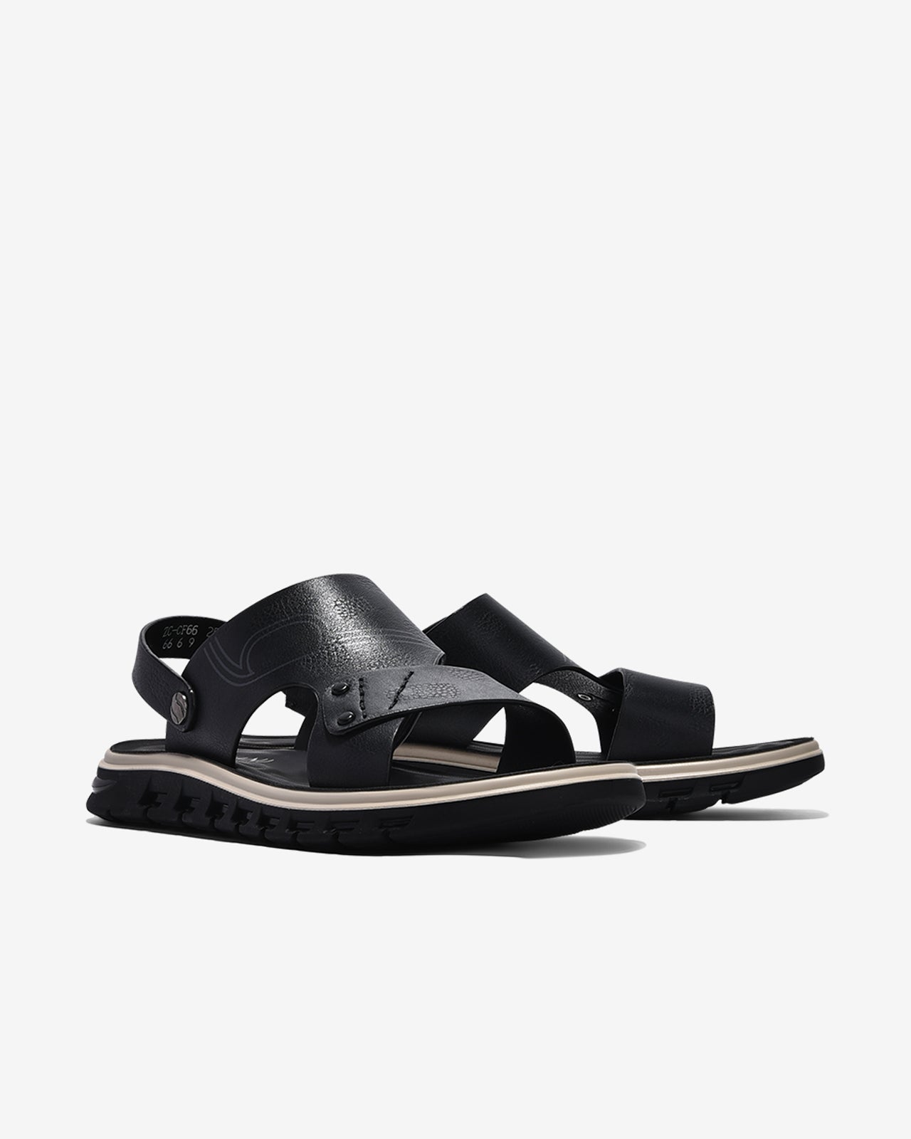 Giày Sandals Nam Zuciani Viền Đế Trắng-SCF66-Đen Color1