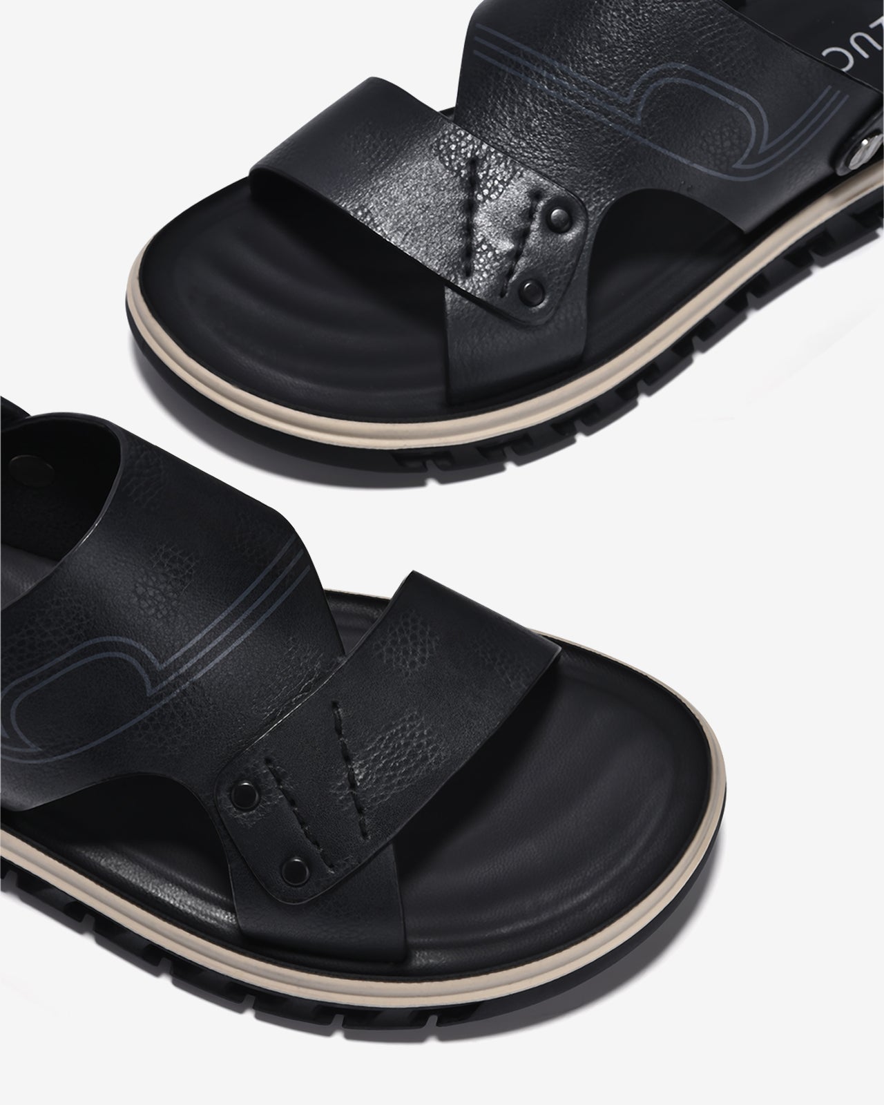 Giày Sandal Nam Zuciani Viền Đế Trắng-SCF66-Đen Color2