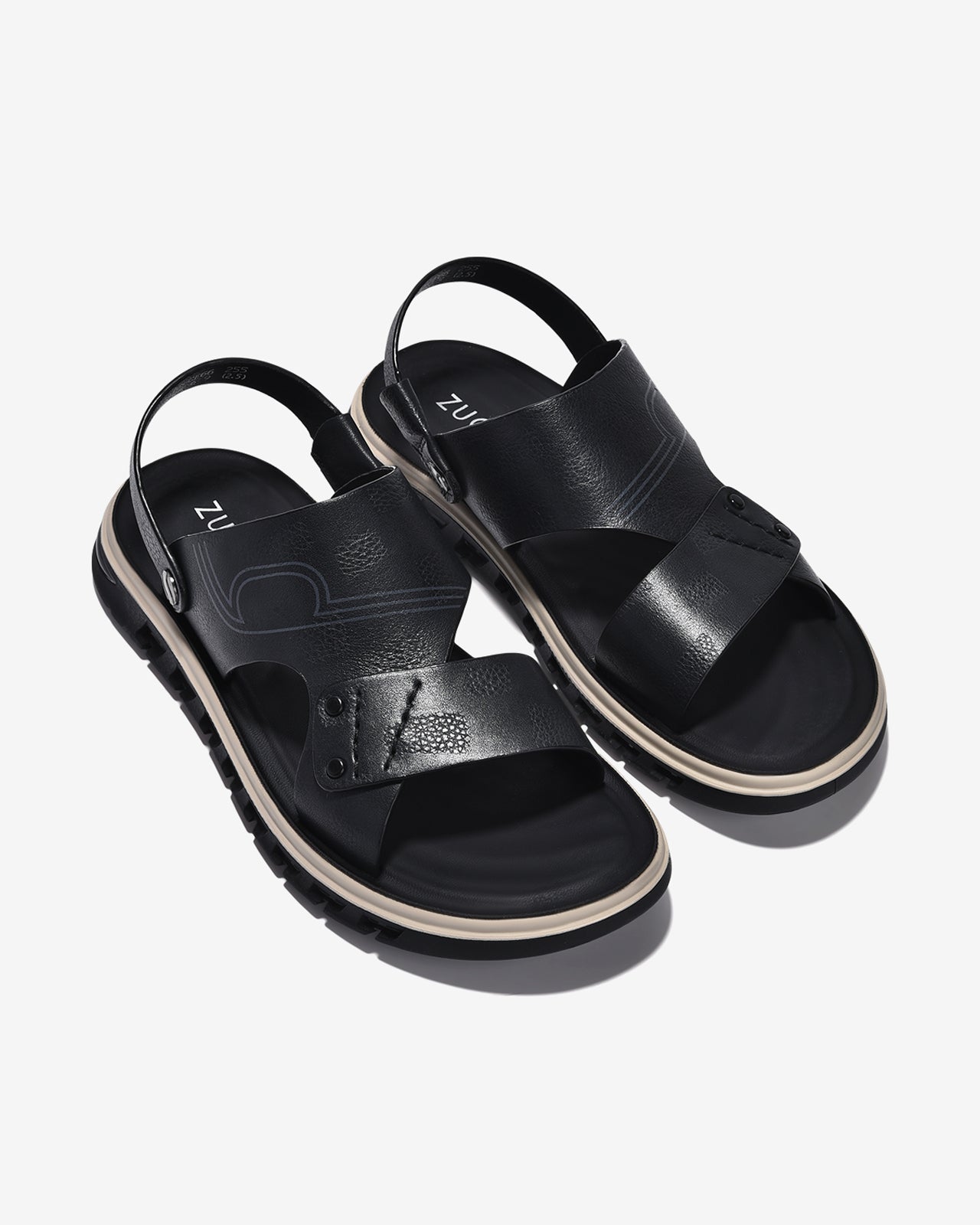 Giày Sandal Nam Zuciani Viền Đế Trắng-SCF66-Đen Color2