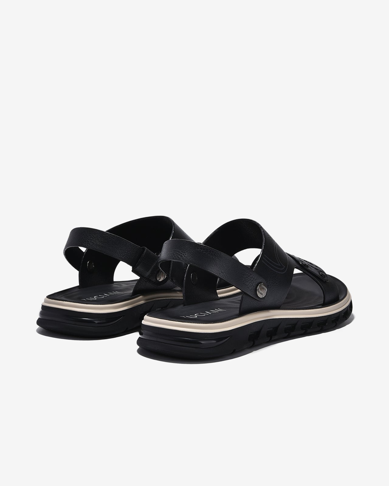Giày Sandals Nam Zuciani Viền Đế Trắng-SCF66-Đen Color1
