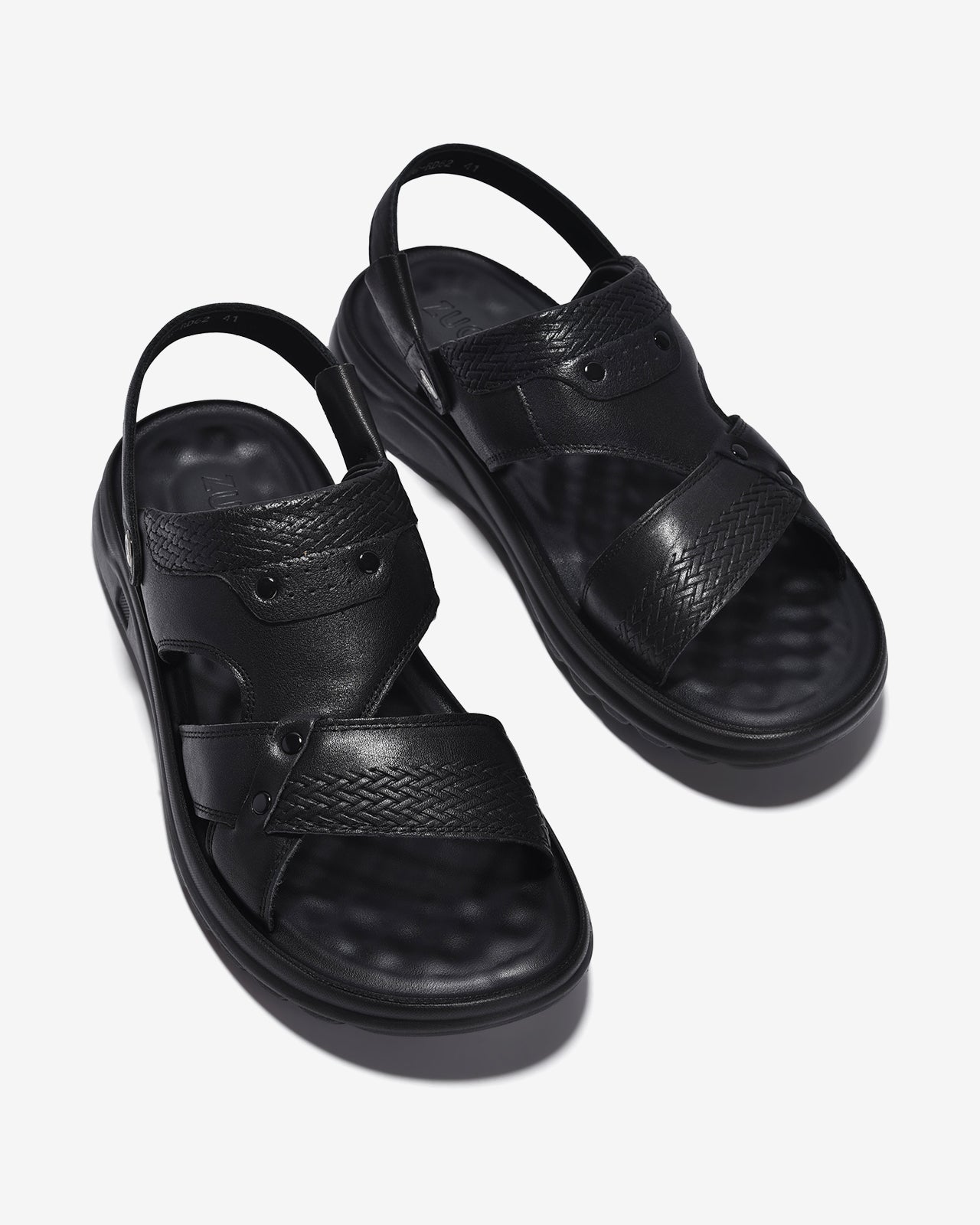 Sandal Nam Zuciani Da Mềm Quai Bản To-SRD62-Đen Color1