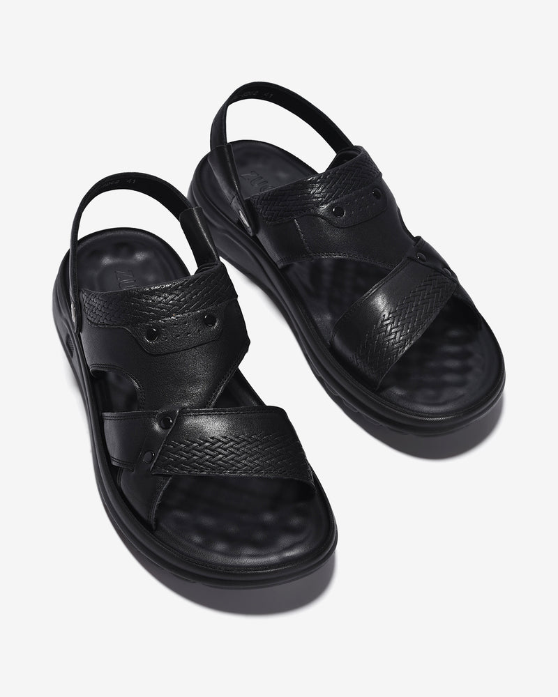 Sandal Nam Zuciani Da Mềm Quai Bản To-SRD62-Đen Color2