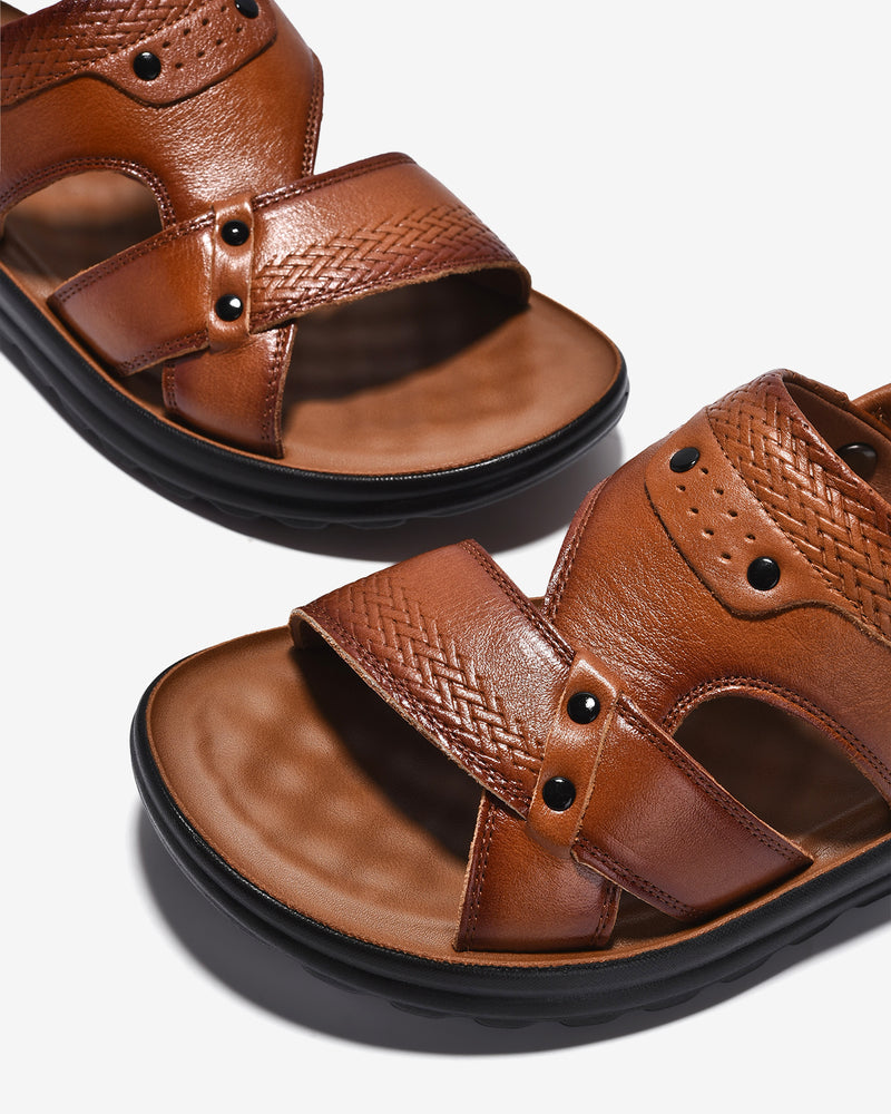Sandal Nam Zuciani Da Mềm Quai Bản To-SRD62-Nâu Color1