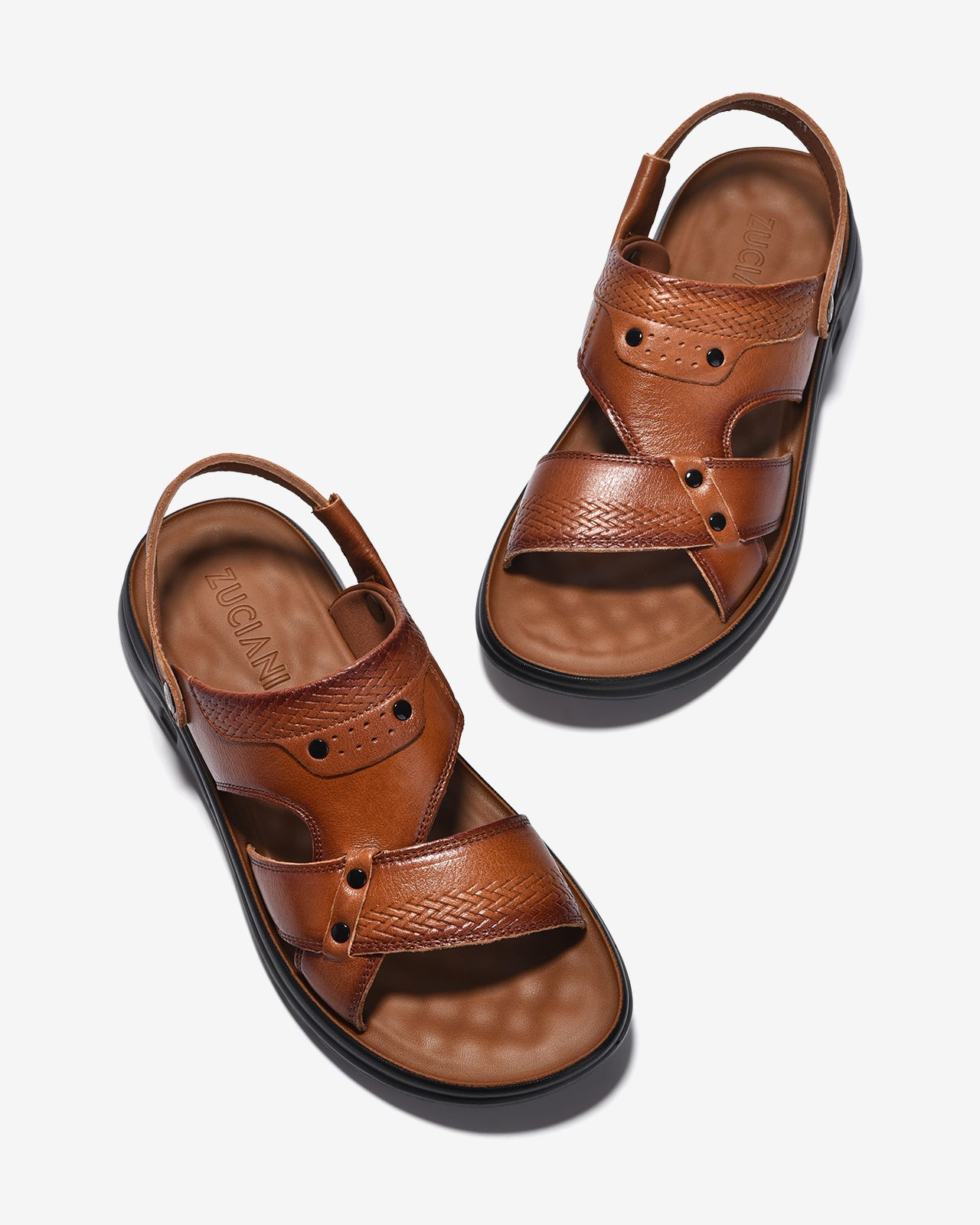 Sandal Nam Zuciani Da Mềm Quai Bản To-SRD62-Nâu Color1