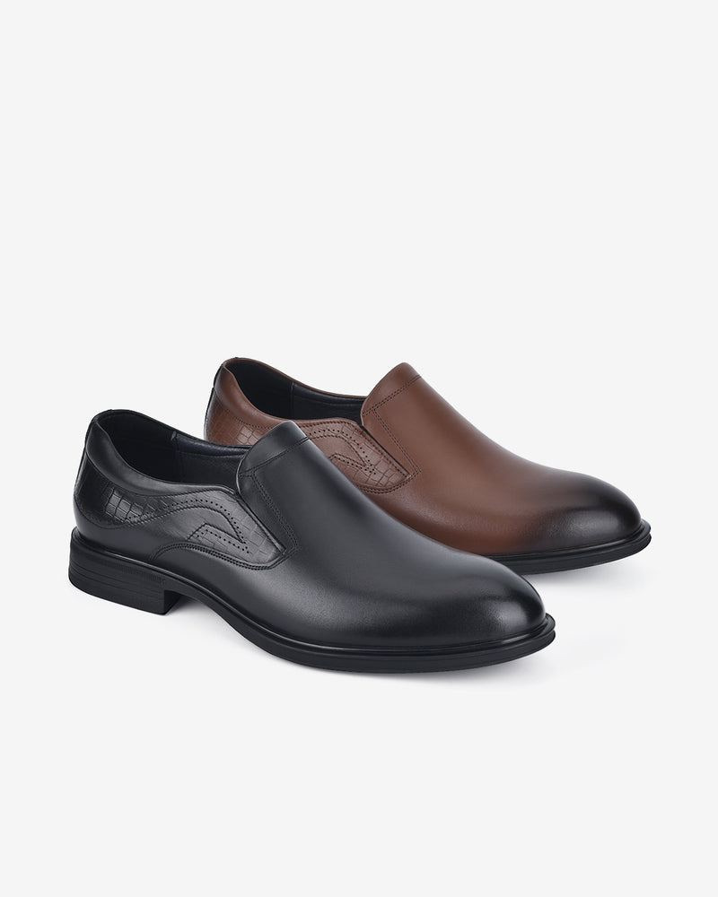 Giày Tây Nam Zuciani Slip-on Da Trơn Đục Lỗ-GCF35Đen Color2