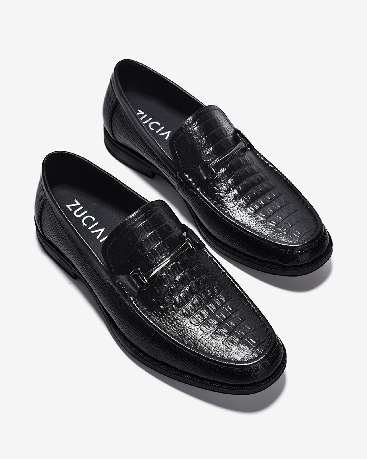 Giày Tây Nam Zuciani Dập Vân Kết Hợp Khoá Kim Loại-GCF78-Đen Color1