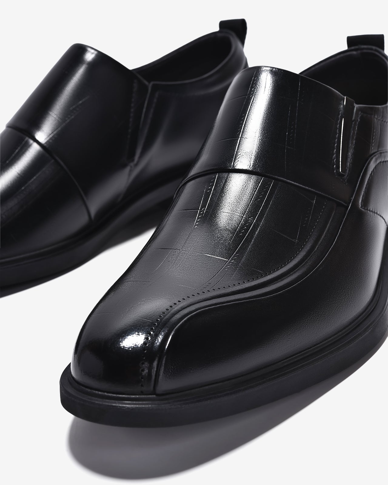 Giày Tây Nam Zuciani Không Dây Dập Vân-GRD60-Đen Color2