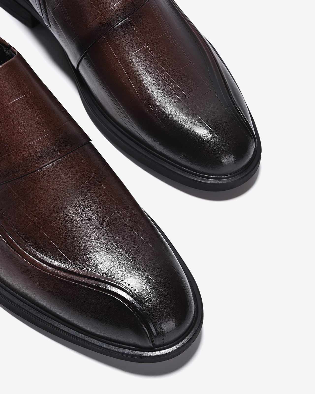 Giày Tây Nam Zuciani Không Dây Dập Vân-GRD60-Nâu Color1