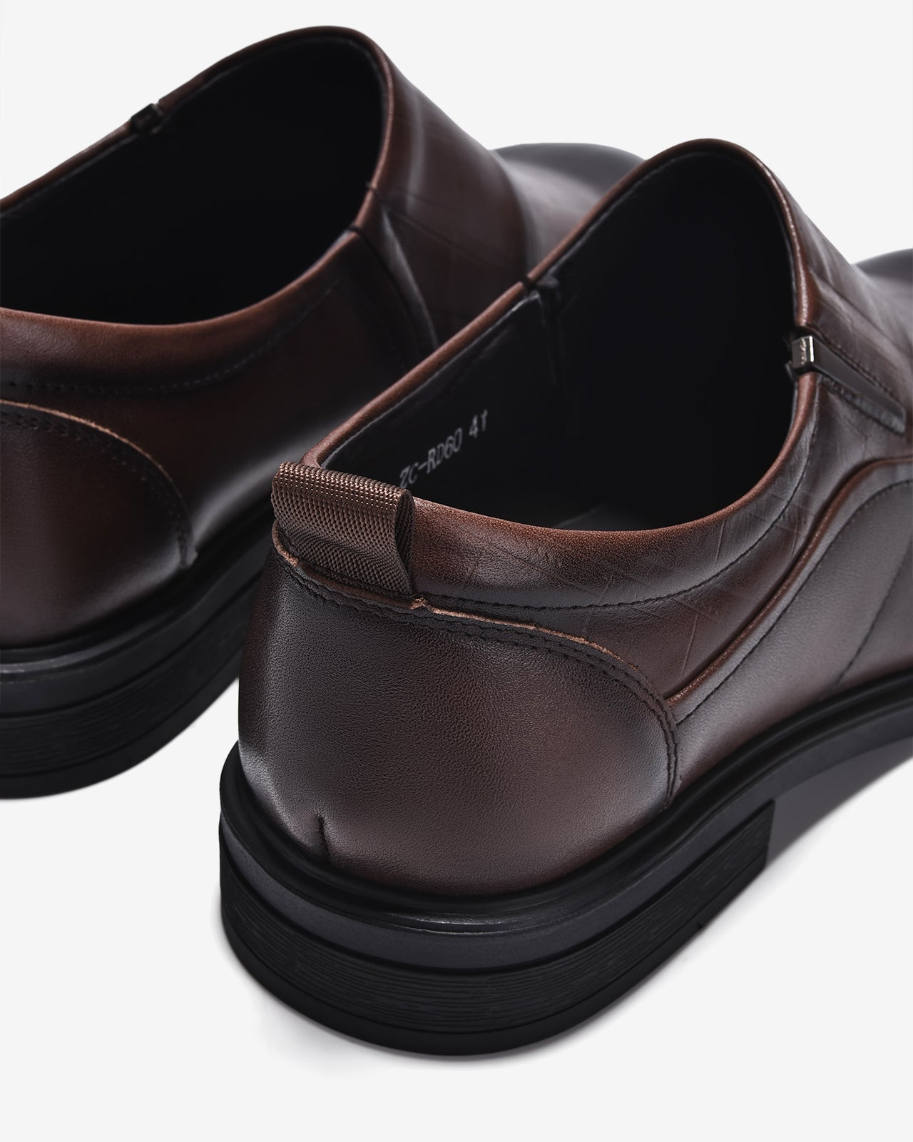 Giày Tây Nam Zuciani Không Dây Dập Vân-GRD60-Nâu Color1