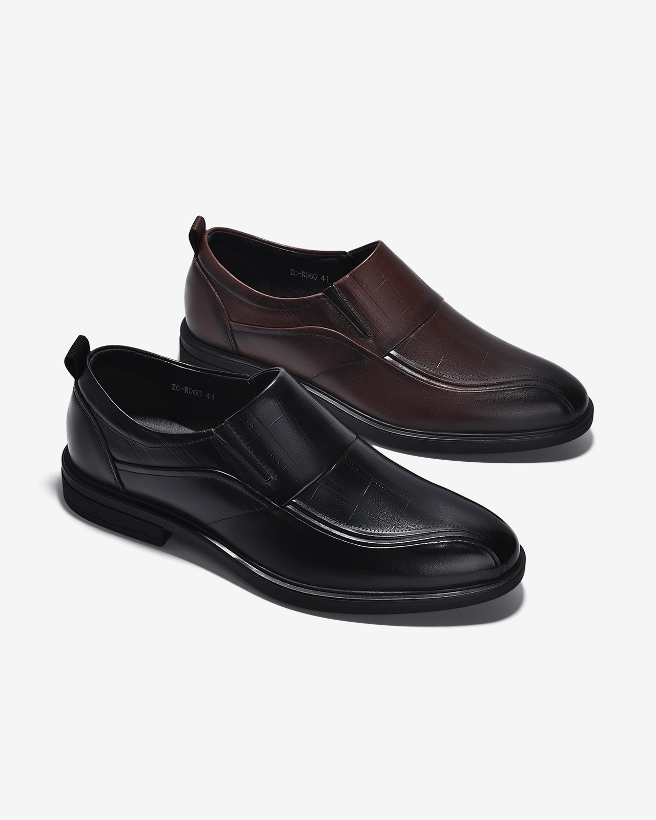 Giày Tây Nam Zuciani Không Dây Dập Vân-GRD60-Nâu Color2