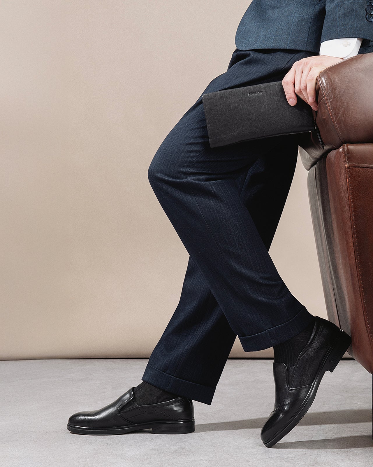 Giày Tây Nam Zuciani Không Dây Lịch Lãm-GRD64-Đen Color2