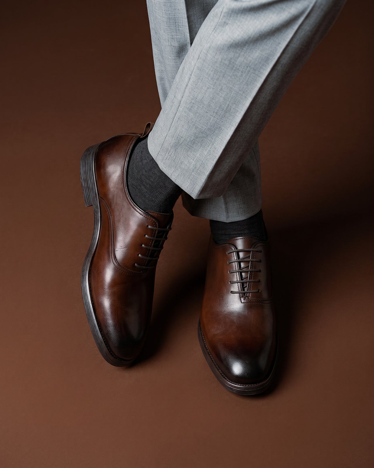 Giày Tây Nam Oxford Zuciani Mũi Trơn-GVR03-Nâu Color2