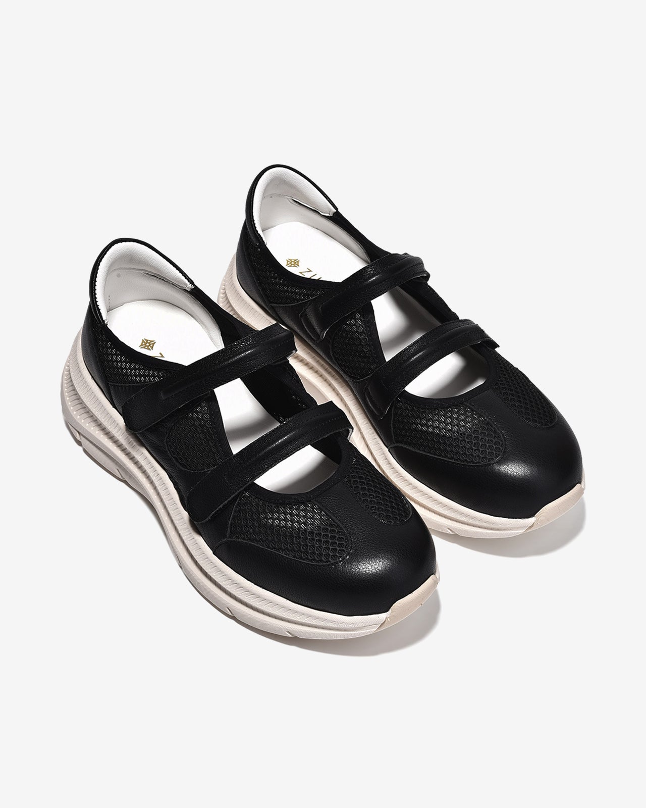 Giày Thể Thao Nữ Zuciani Quai Dán Phối Lưới-GCM43-Đen Color2