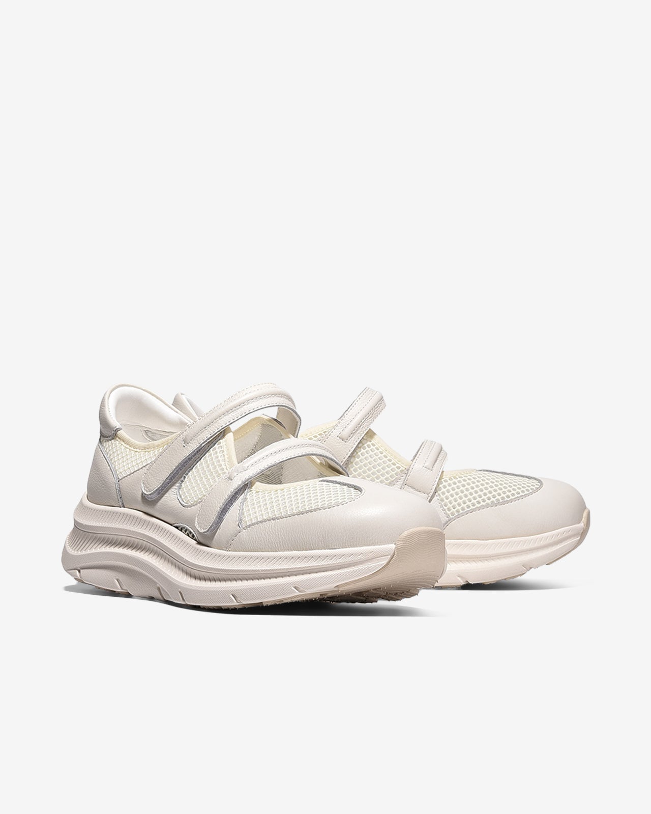 Giày Thể Thao Nữ Zuciani Quai Dán Phối Lưới-GCM43-Kem Color1