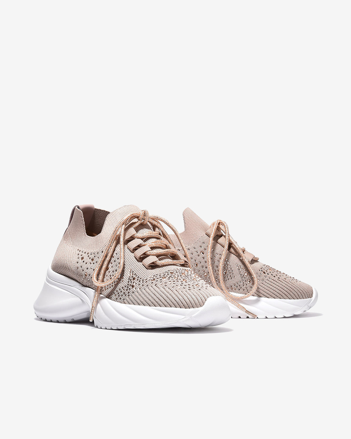 Giày Thể Thao Đính Đá Zuciani Đế Cao 6cm-GSD08-Hồng Color3