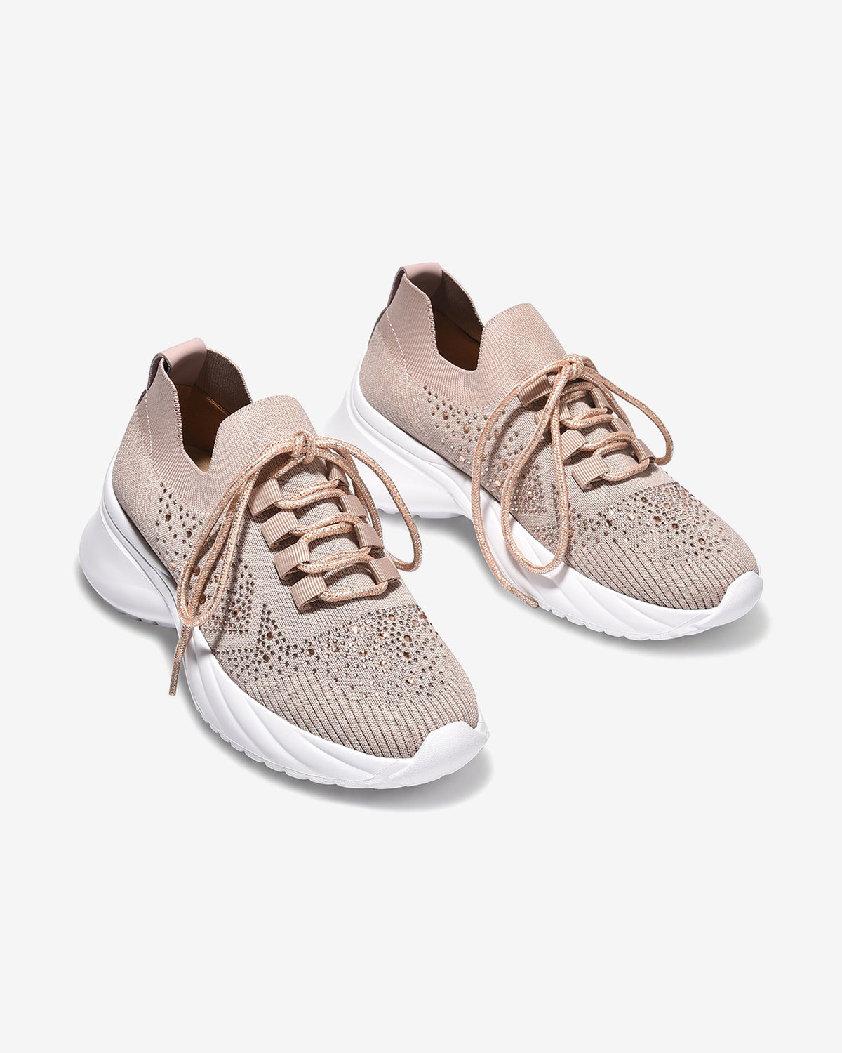 Giày Thể Thao Đính Đá Zuciani Đế Cao 6cm-GSD08-Hồng Color3