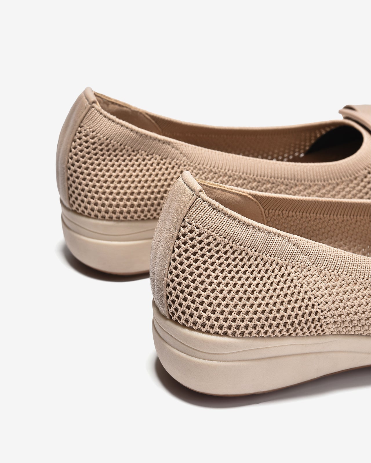 Giày Xuồng Zuciani Vải Dệt Phối Khóa-GHLL9-Kem Color1