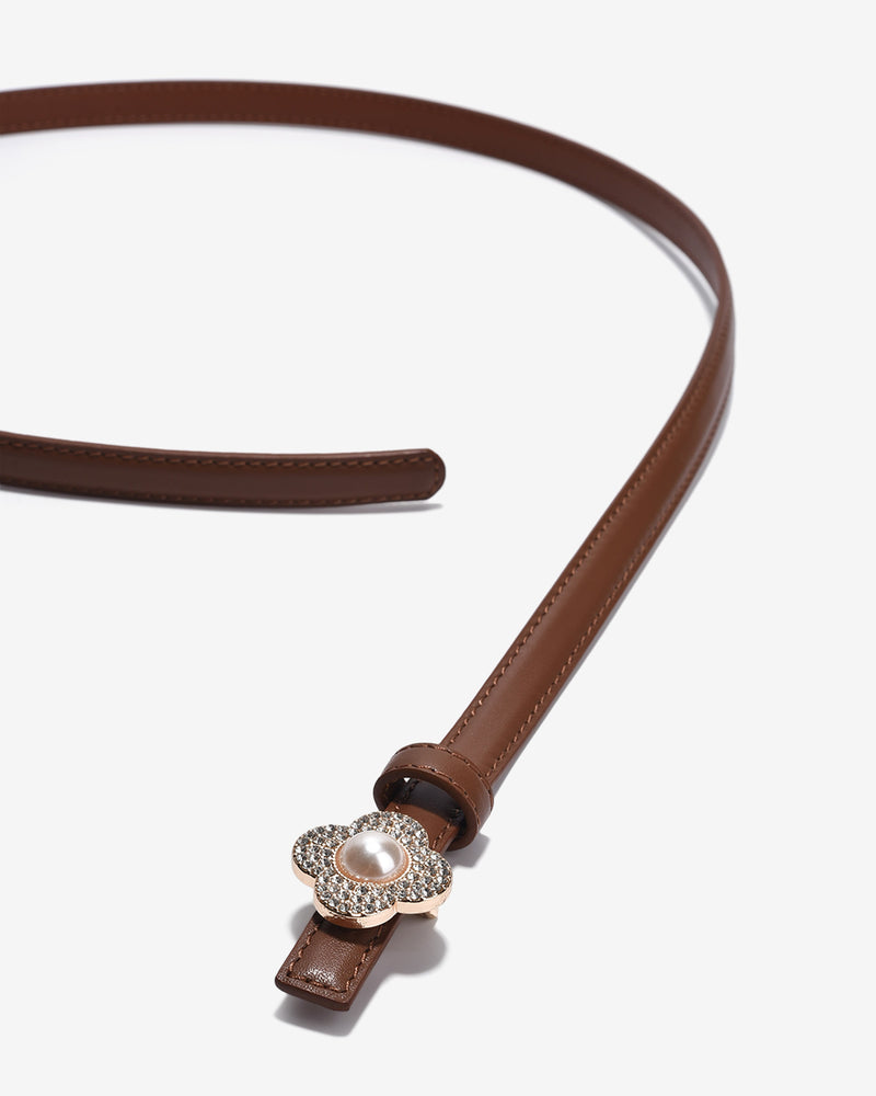 Thắt Lưng Nữ Zucia Khóa Bấm Đính Ngọc-TD14-Bò Color3