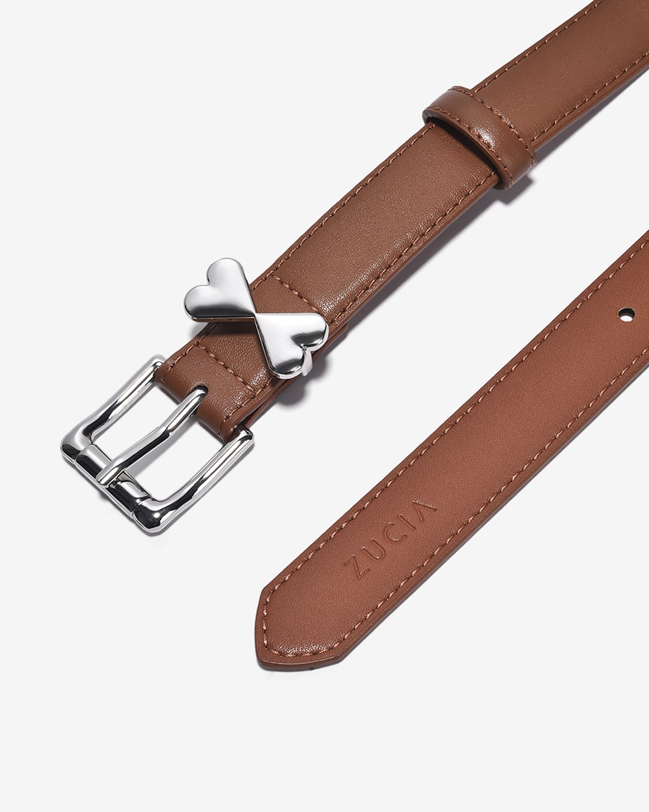 Nịt Da Nữ Zucia Khoá Tim Đôi-TD20-Bò Color3