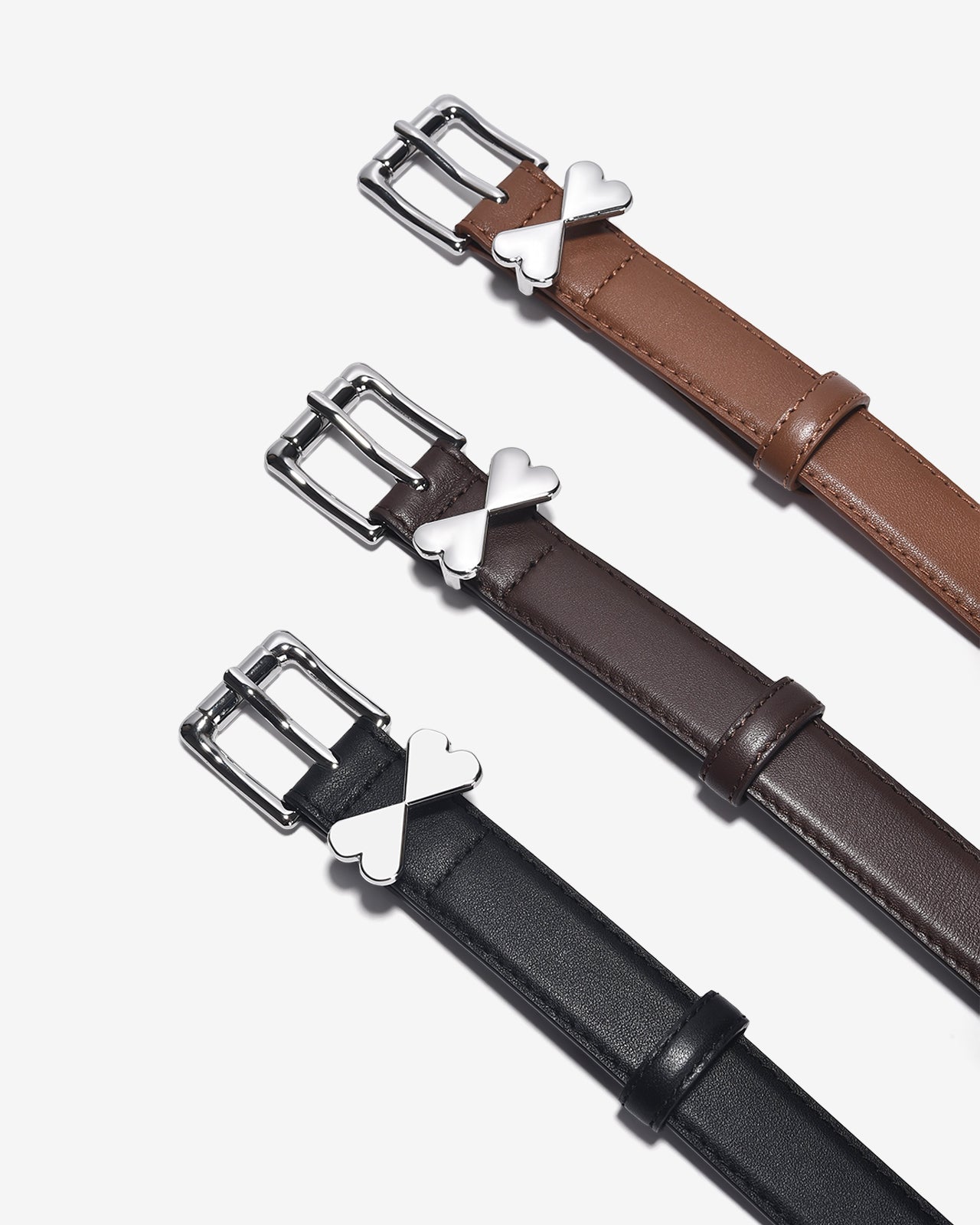 Nịt Da Nữ Zucia Khoá Tim Đôi-TD20-Đen Color2