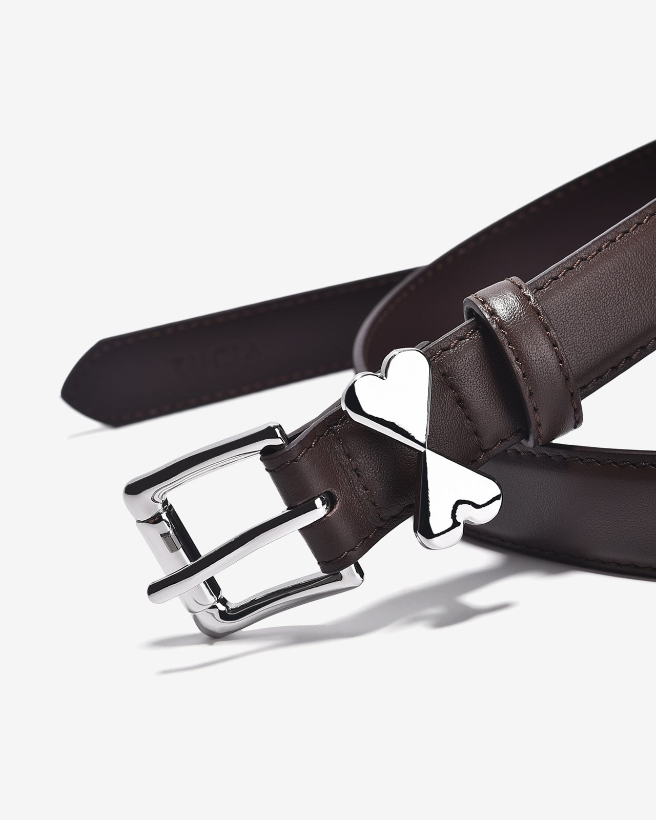 Nịt Da Nữ Zucia Khoá Tim Đôi-TD20-Nâu Color1