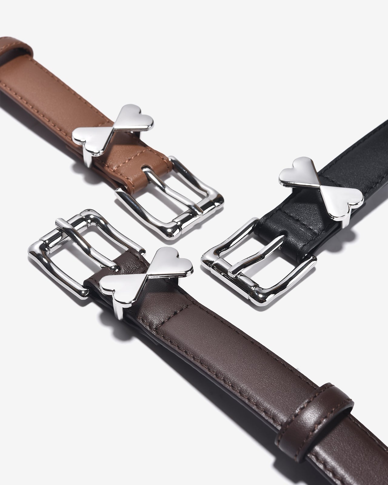 Nịt Da Nữ Zucia Khoá Tim Đôi-TD20-Nâu Color1