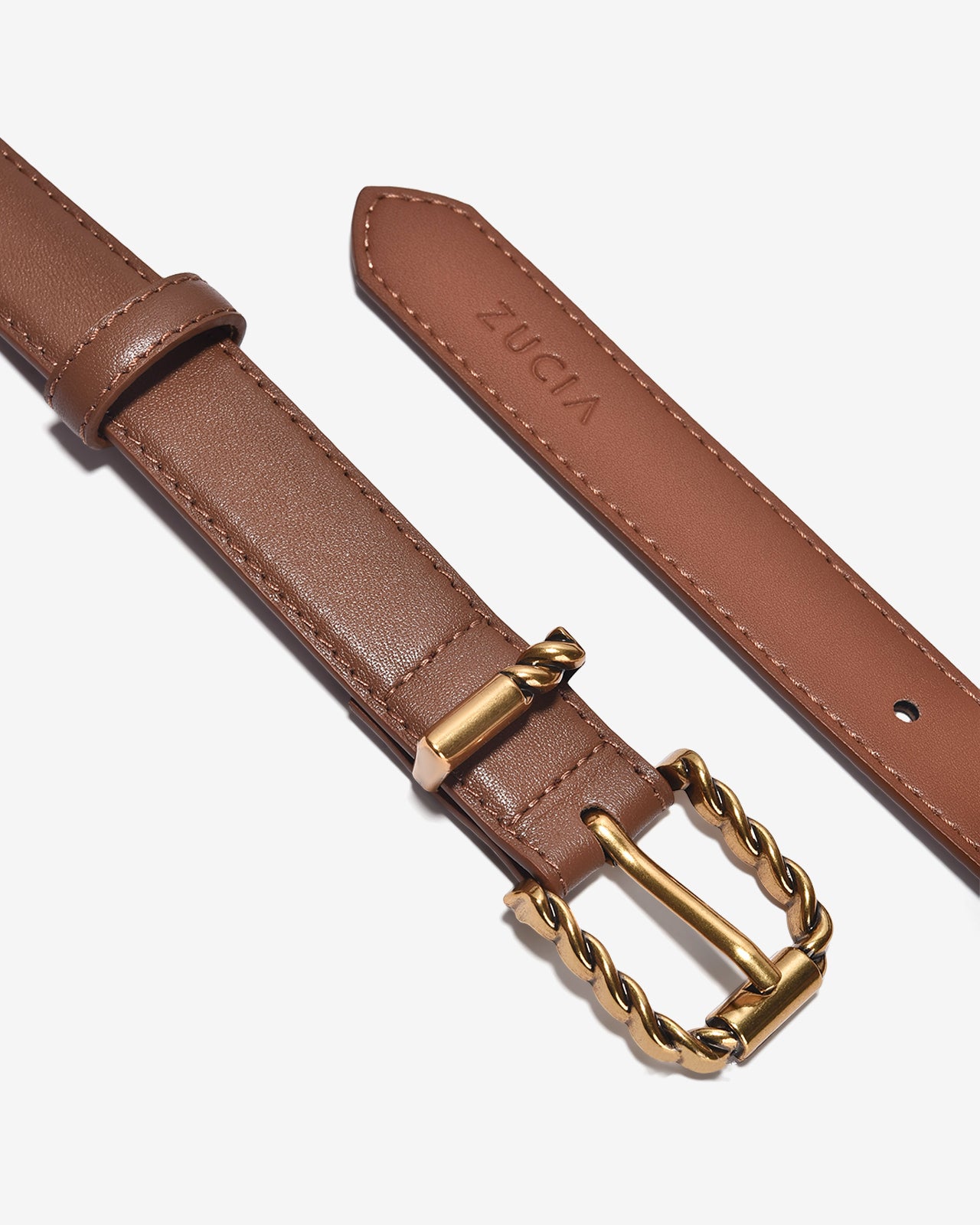 Nịt Da Nữ Zucia Khoá Vuông Xoắn-TD21-Bò Color1