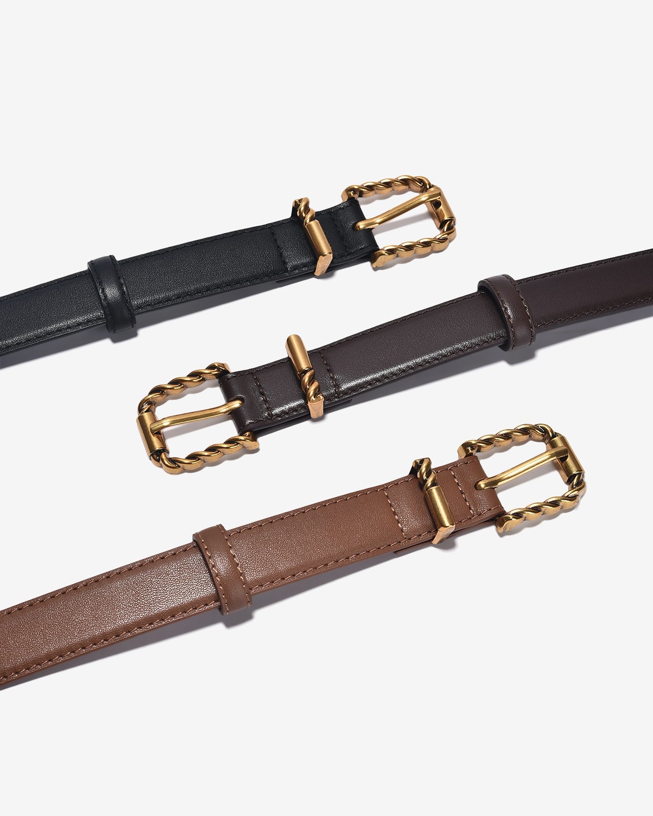 Nịt Da Nữ Zucia Khoá Vuông Xoắn-TD21-Bò Color1