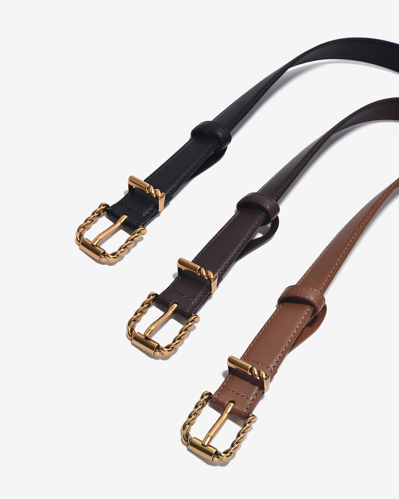 Nịt Da Nữ Zucia Khoá Vuông Xoắn-TD21-Đen Color2