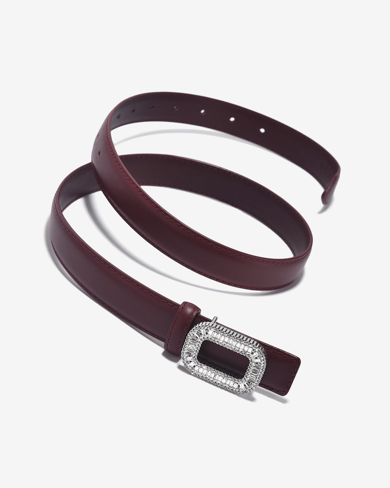 Nịt Da Nữ Zucia Khoá Vuông Đính Đá-TD22-Đỏ Color4