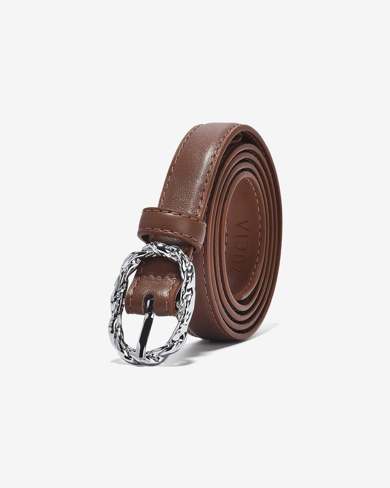 Nịt Da Nữ Zucia Khóa Hình Oval Uốn Lượn-TD24-Bò Color2First