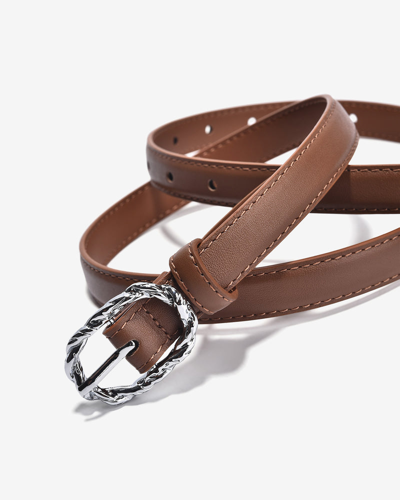 Nịt Da Nữ Zucia Khóa Hình Oval Uốn Lượn-TD24-Bò Color2