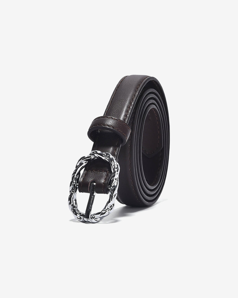 Nịt Da Nữ Zucia Khóa Hình Oval Uốn Lượn-TD24-Nâu Color2First