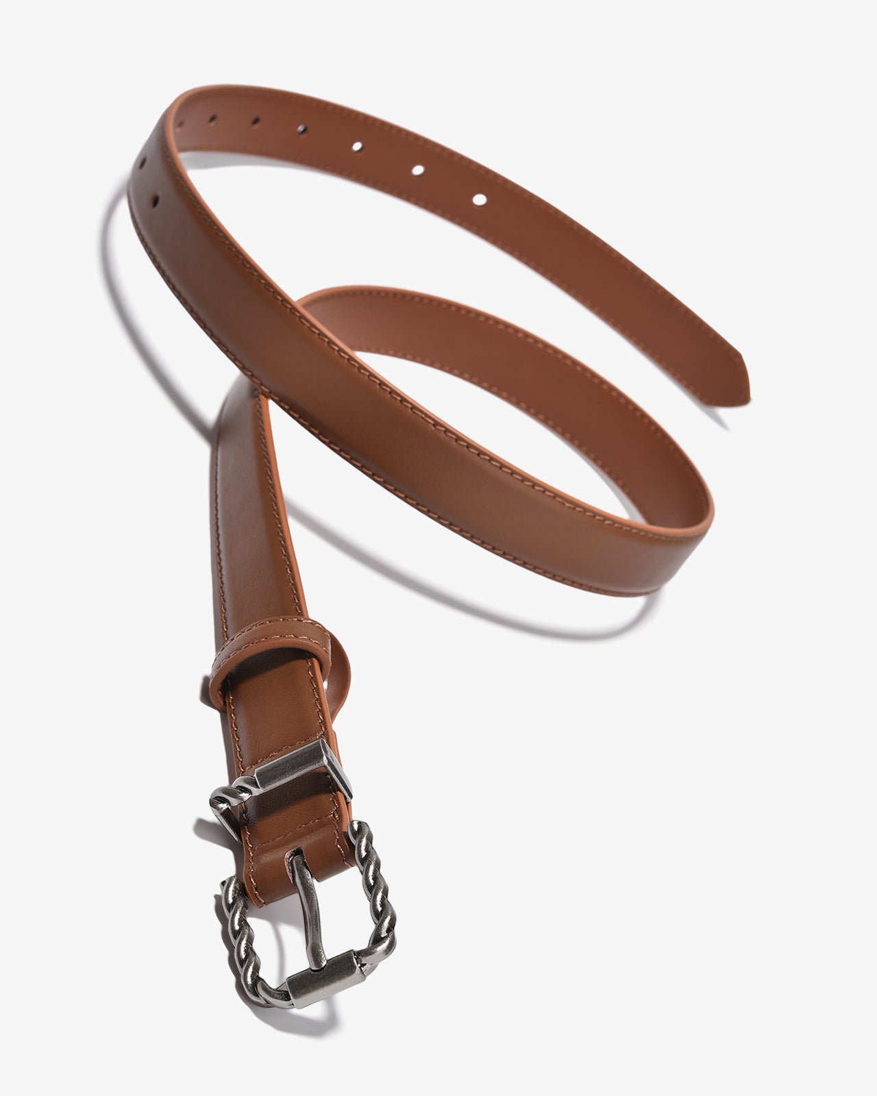 Nịt Da Nữ Zucia Khoá Vuông Kim Loại Hình Xoắn-TD31-Bò Color3