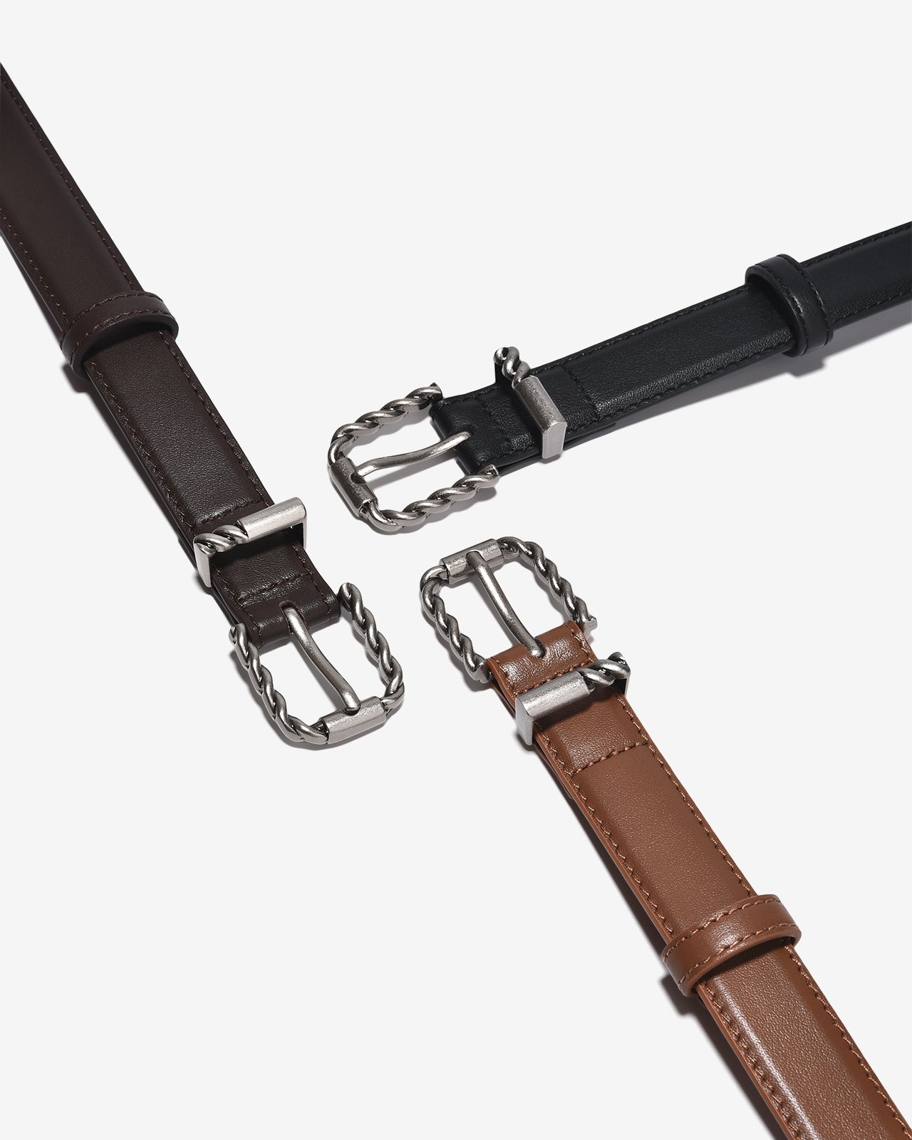 Nịt Da Nữ Zucia Khoá Vuông Kim Loại Hình Xoắn-TD31-Bò Color1