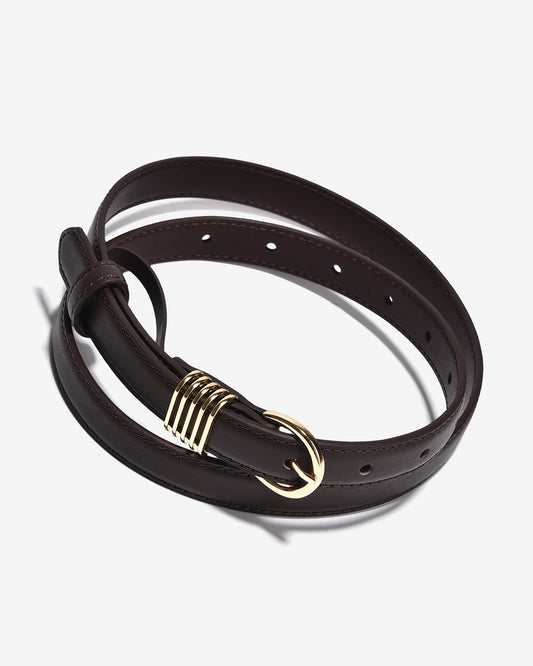 Nịt Da Nữ Zucia Đầu Khoá Kim Bo Tròn Mạ Vàng-TD36-Nâu Color1