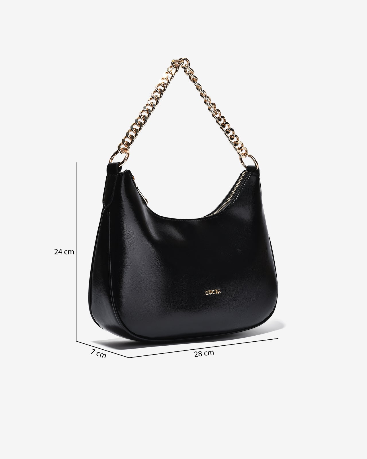 Túi Xách Tay Đeo Vai Trơn Zucia L'amant N12-JC23-Đen Color2