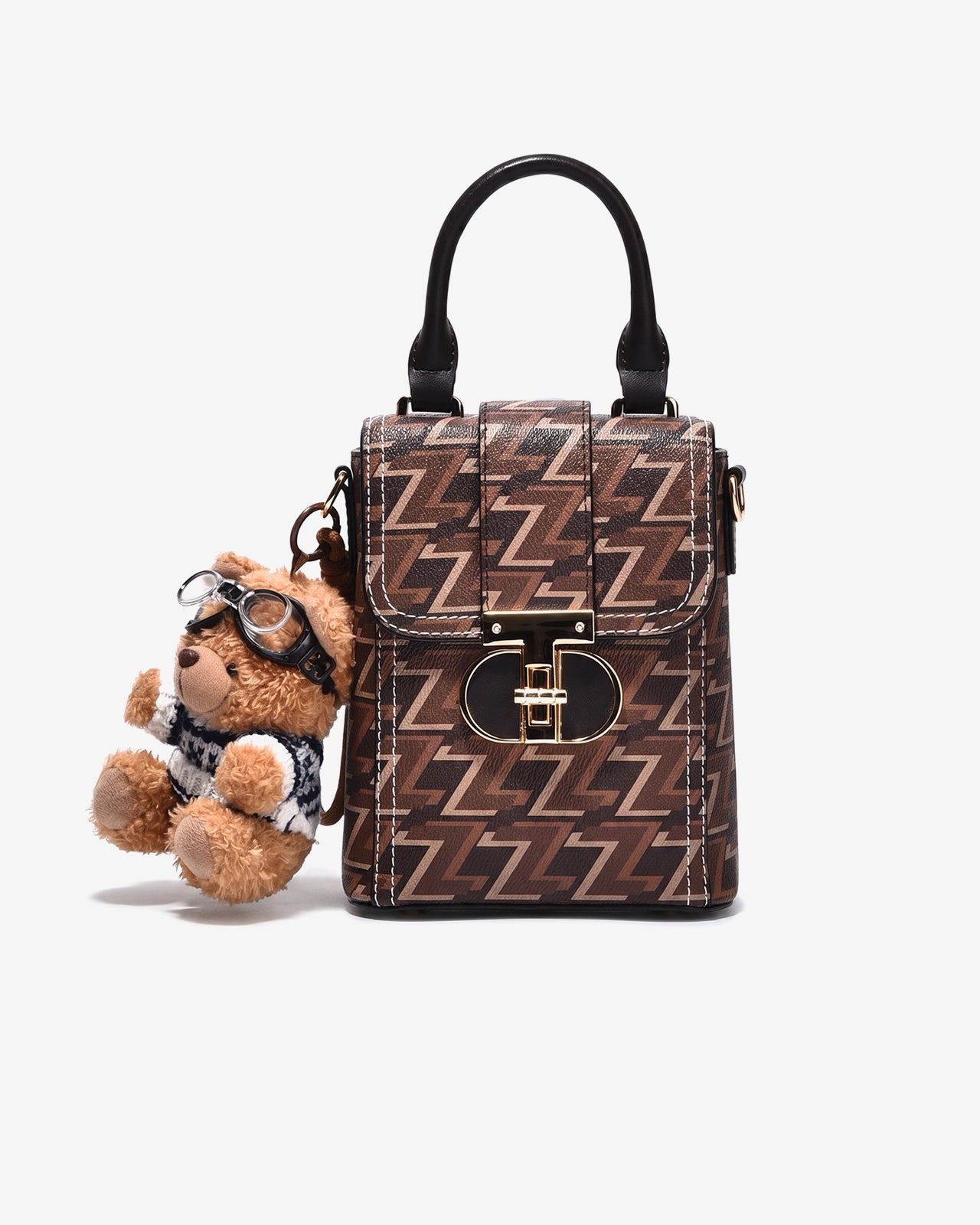 Túi Đeo Chéo Chữ Nhật Kèm Charm Zuciani Monogram Zen N18-JYS9Nâu Color1First