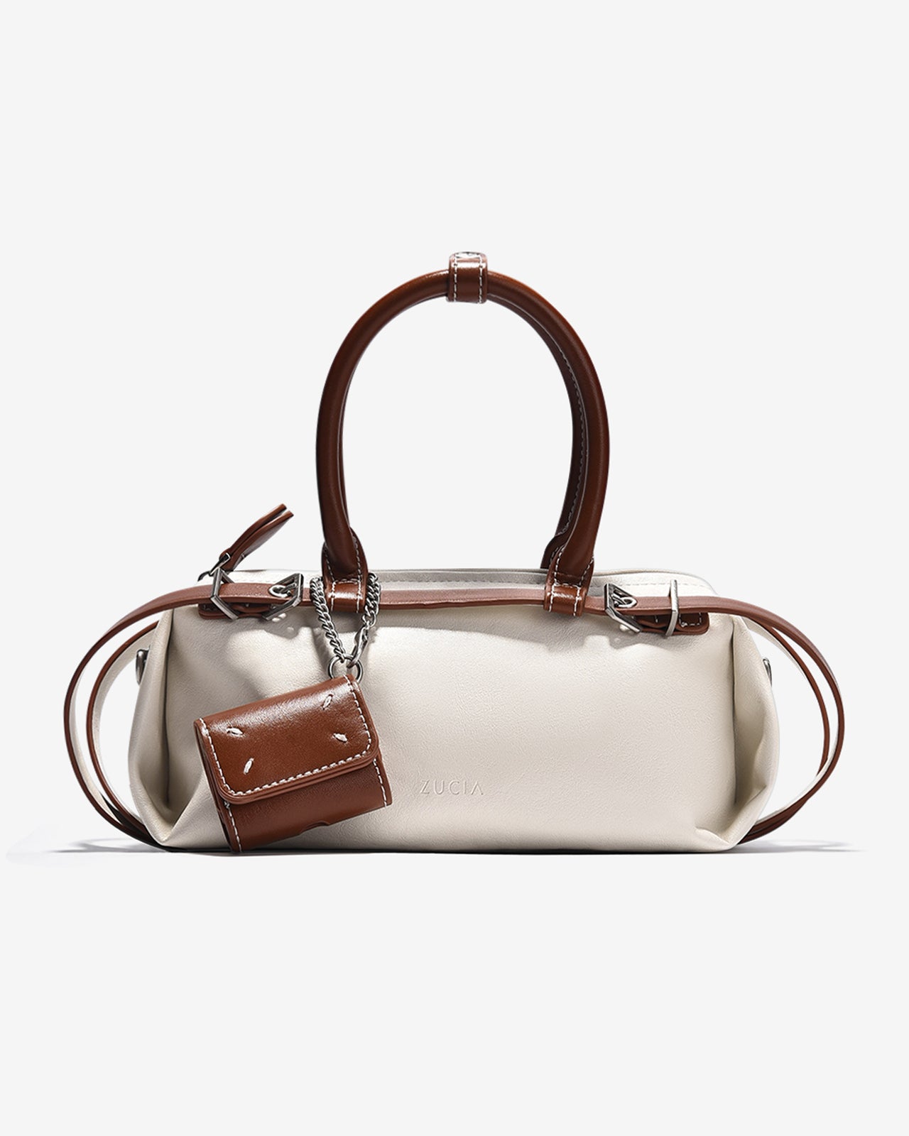 Túi Xách Tay Dáng Hộp Đính Charm Zucia The Eleve NY2-TY02-Trắng Color1First